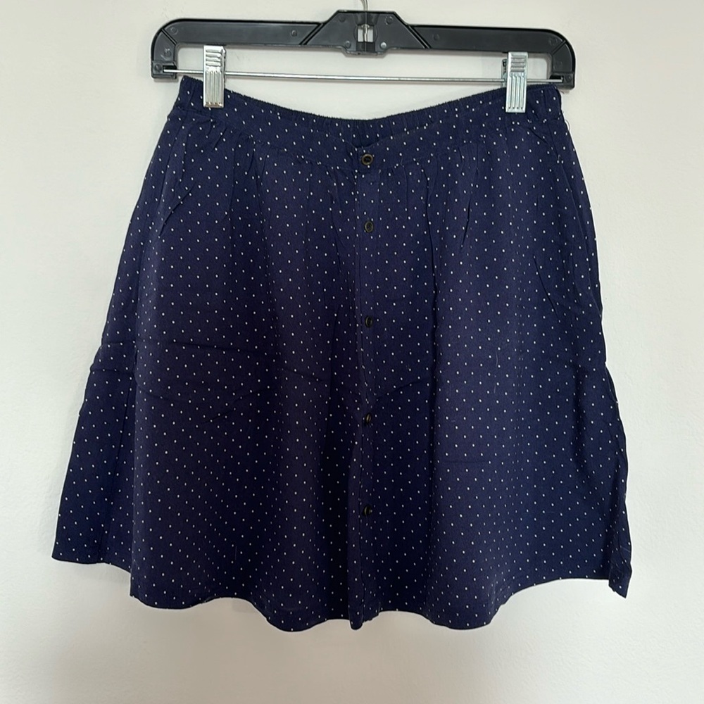 Stradivarius Navy Polka Dot Mini Skirt Size Small